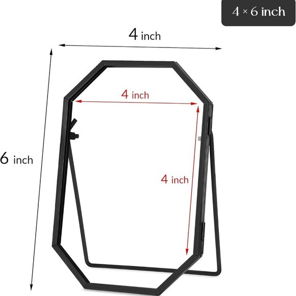 Glass Pressed Flower Frame Handmade, Metal Floating Picture Frame, Double Glass - Picture 3 of 7